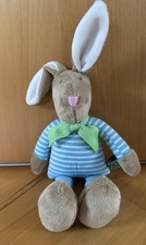 DIE SPIEGELBURG 25 cm Häschen Bunny Schlenker-Hase Beige Weiss Türkis - sehr gut