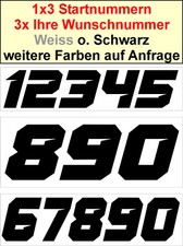 3 × Startnummer Aufkleber