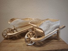 2x Holz Schubkarre Deko Neu