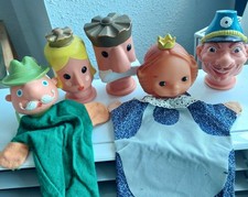 5 Köpfe älterer Handpuppen