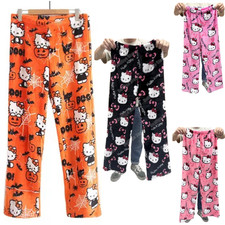 Hello Kitty Pyjama Hose Schlafanzug Pink Rosa Schwarz Orange M L XL XXL Neu Sanr