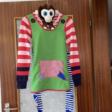 Pippi Langstrumpf Kostüm Gr.164/176 Pulli Kleid Socken Affe 14-15-16 Jahre 32/34