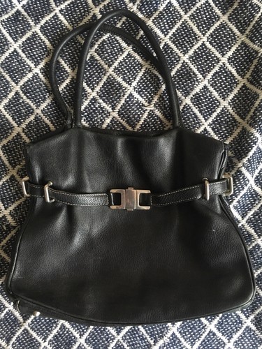 Abro leder handtasche - handtasche, schwarz