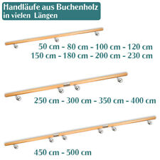 Buche Holz Handlauf Treppengeländer Wandhandlauf Treppe 80 - 500 cm V2Aox
