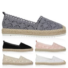 Damen Bast Slipper Spitzen