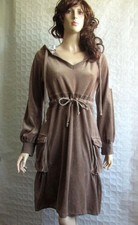 CHILLNORWAY (Skandinavien) Samt-Tunika / Kleid Hell Braun Gr. M 80% Cotton AR107