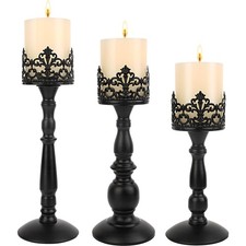Kerzenhalter Set Eisen schwarz