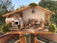 Weihnachtskrippe Krippenstall KRIPPENPAKET "KASPER" + Krippenfiguren + LED  NEU