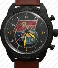 Kommunist Stalin Cccp Weltall Retro Armee Stil Lederarmband Armbanduhr