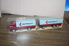 Wiking 455 Mercedes Benz Pritsche/Plane-Hängerzug "Zeitfracht" Fernlastzug, 1:87