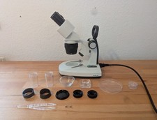 BMS 20x Stereo-Mikroskop mit LED Licht, 10x Okulare, 2x Objektiv, Netz/Batterie