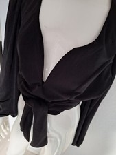 Party Oberteil sexy Bauch/ rückenfrei Langarm schwarz Gr. S