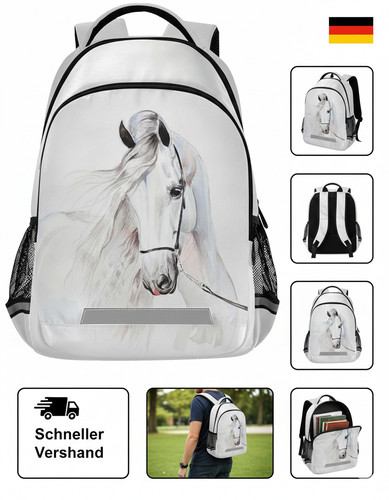 Rucksack mit weißem pferd - rucksack,
