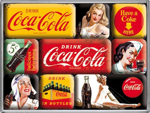 Magnet set coca - coca-cola, yello