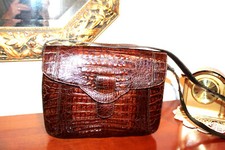 *Edle, große Kroko-Tasche,Schultertasche,mit IRV,nußbraun,28cmx23cm,TOP*