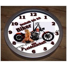 Mega Wanduhr " Bike - Biker aus Leidenschaft mit Grirl " 30cm Groß 