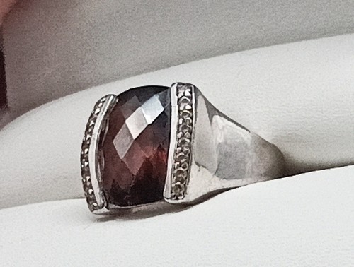 Silberring 925 silber granat - 925,