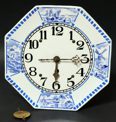 Alte mechanische porzellan uhr - alte,