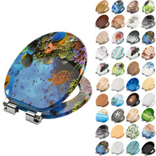 WC Sitz Toilettendeckel Toilettensitz Klodeckel Absenkautomatik Holz Klobrille