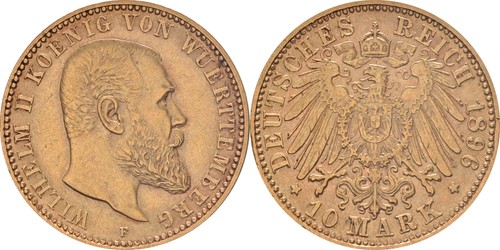 Württemberg mark 1896 j - ,