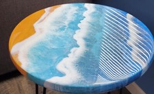 Ocean Wood Table, Epoxy River