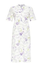 Ringella Damen Nachthemd Kurzarm Knopfleistel Flieder 100% Baumwolle