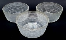 iittala 3x Kastehelmi Tauperle Salatschale Glas klar Ø 15,2 cm Oiva Toikka 70er