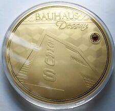BAUHAUS DESSAU - MEDAILLE - 376 GRAMM & 100MM - MIT GOLD & STEINE VEREDELT
