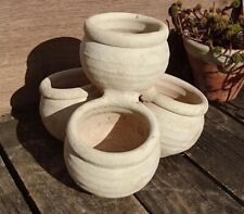 Rustikaler Kräutertopf 25 x 25 cm  Terracotta Blumentopf Spirale Erdbeertopf