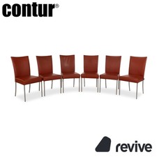6er Garnitur Contur Penthouse Leder Stuhl Braun