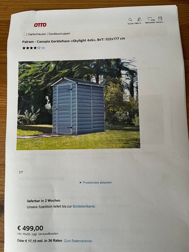 Palram canopia gerätehaus - -,