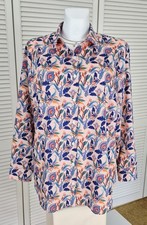 Walbusch Langarm Bluse Gr. 46, Apricot, Bunt, Flower Paisley, neu!