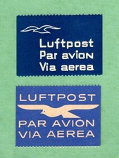 2  alte  LUFTPOSTaufkleber