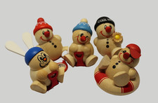 Karsten Braune COOL MAN Schneemann Set 5 Holzfiguren Erzgebirge