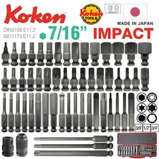 Koken Impact Bits 7/16" | E 11.2 | Adapter für 3/8" |1/2" |3/4" |HEX |TORX+ |XZN