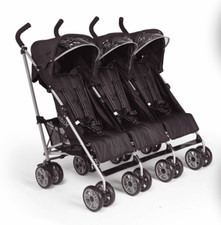 Dreifachkinderwagen, Buggy, Kinderwagen NUR REGENSCHUTZ klar schwarz Besatz NEU