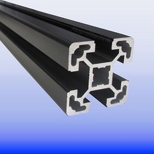 Alu Profil 40 x 40 Nut 10 B schwarz eloxiert Nutprofil Designprofil im Zuschnitt