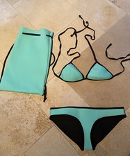 NEU Orig. Triangl Bikini Australien Neopren Türkis Schwarz Triangel Small S