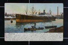 AK Hamburg 1906 gelaufen Hafen  belebt  Dampfschiff Schlepper