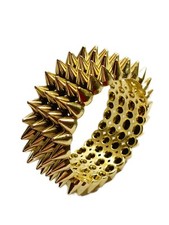 Armspange breit goldfarben Kunststoff Stachel Steampunk Modeschmuck 