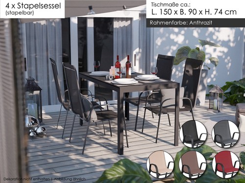 Gartenmöbel set tlg alu - 5-tlg.,