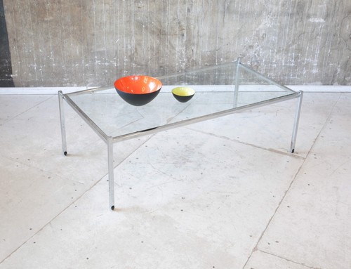 Vintage couchtisch glas chrom - couchtisch,