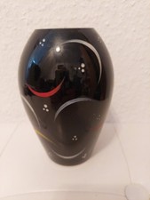 Vase Schwarzglas Vintage 50er