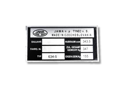 Jawa 634 typenschild schild - 634-5,