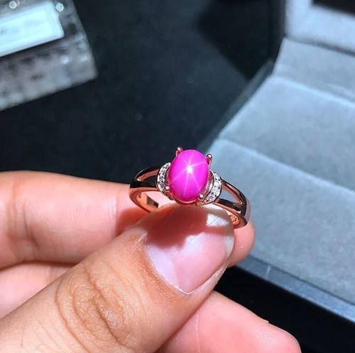 Rosa stern saphir ring 925 - saphir,
