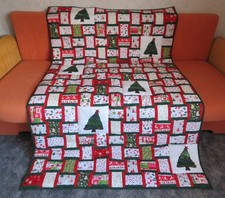 Decke Tagesdecke Schlafdecke Handarbeit Patchwork Dekoration Neu Weihnachten