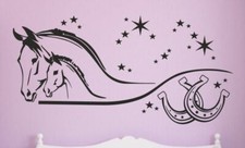 Wandtattoo Wandaufkleber Aufkleber Kinder Pferd Horse Stute Fohlen Sterne 165