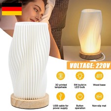 Nachttischlampe mit Holzsockel Dimmbare Nachttischlampe Schlafzimmer Tischlampen