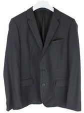 Hugo Boss Amaro/Heise Blazer Herren US 44R Einreihig Wolle Nadelstreifen Black