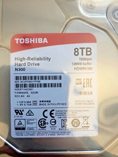 Festplatte Toshiba 8TB HDWN180UZSVA 128MB 7200RPM Sata III 3,5" Zoll HDWN18 N300